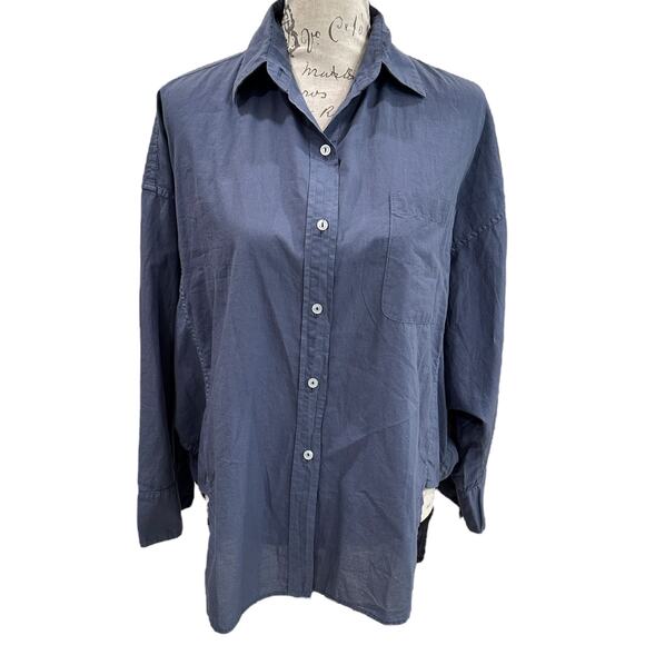 A Shirt Thing Sammy Button Down Blouse in Blue - Picture 1 of 6
